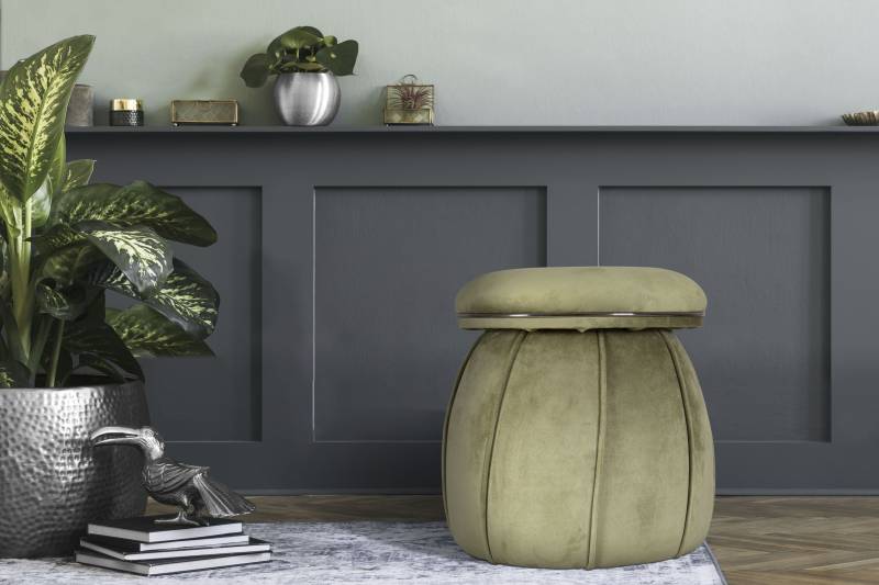 Kayoom Sitzhocker »Hocker Corin,extravagante Form,stilvolle Farben,elegant gesteppter Fuss«, (1 St.), komfortabel, hochqualitativ, pflegeleicht, sorgfältig verarbeitet von Kayoom