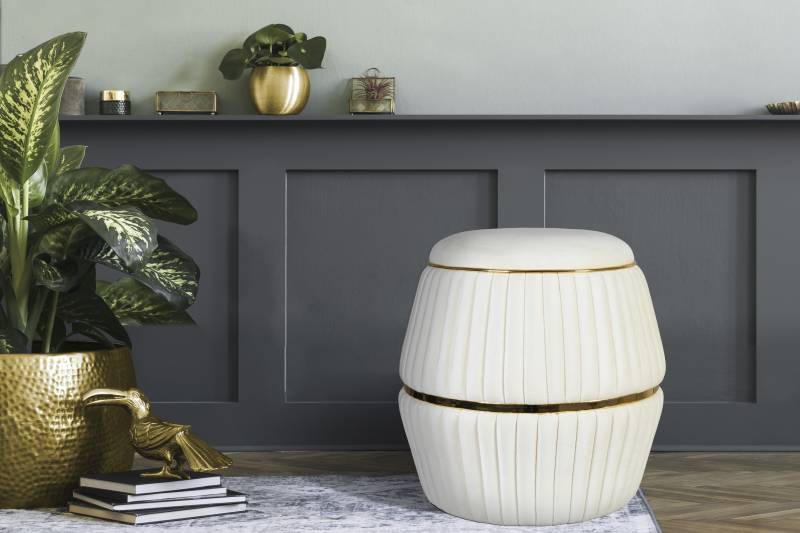 Kayoom Sitzhocker »Hocker Doric, trendiger Look, ästhetische Farbgebung, schöne Steppung«, (1 St.), komfortabel, hochqualitativ, pflegeleicht, in vielen Räumen zuhause von Kayoom