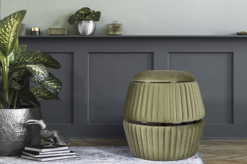 Kayoom Sitzhocker »Hocker Doric, trendiger Look, ästhetische Farbgebung, schöne Steppung«, (1 St.), komfortabel, hochqualitativ, pflegeleicht, in vielen Räumen zuhause von Kayoom