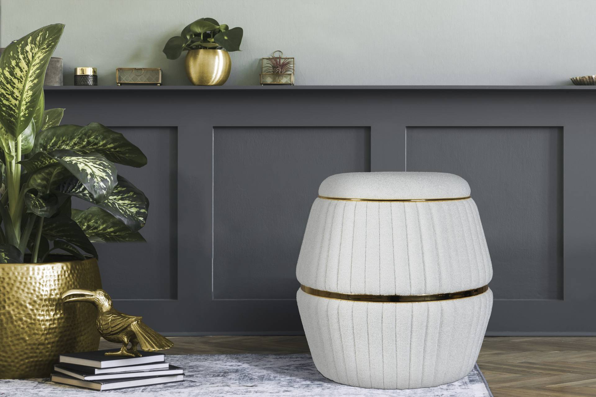 Kayoom Sitzhocker »Hocker Doric, trendiger Look, ästhetische Farbgebung, schöne Steppung«, (1 St.), komfortabel, hochqualitativ, pflegeleicht, in vielen Räumen zuhause von Kayoom
