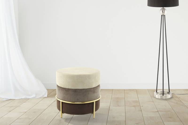 Kayoom Sitzhocker »Hocker Matilda 225, Komfortable runde Form, Gemütlicher Design-Hocker«, (1 St.), samtweich, elegant, gepolstert, grosse Sitzfläche von Kayoom