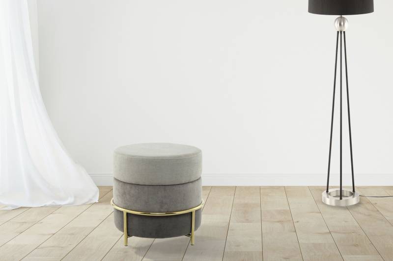 Kayoom Sitzhocker »Hocker Matilda 225, Komfortable runde Form, Gemütlicher Design-Hocker«, (1 St.), samtweich, elegant, gepolstert, grosse Sitzfläche von Kayoom