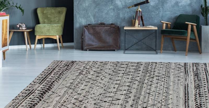 Kayoom Teppich »Phoenix 113«, rechteckig, 6 mm Höhe, Dezenter Jacquard-Teppich, Flachflor, Aus pflegeleichten Materialien von Kayoom