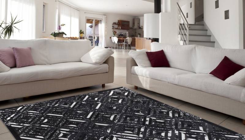 Kayoom Teppich »Spark 410«, rechteckig, 8 mm Höhe, 100% Leder, Unikat, fusselarm, Allergiker & Fussbodenheizung geeignet von Kayoom