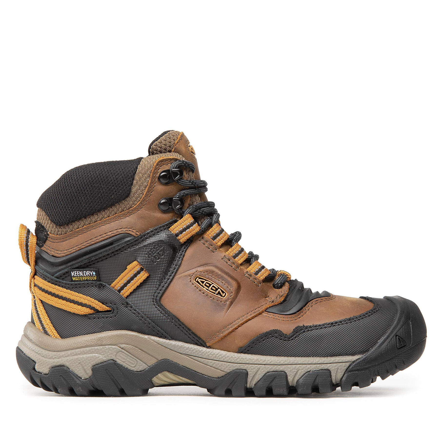 Trekkingschuhe Keen Ridge Flex Mid Wp M 1025666 Bison/Golden Bro von Keen