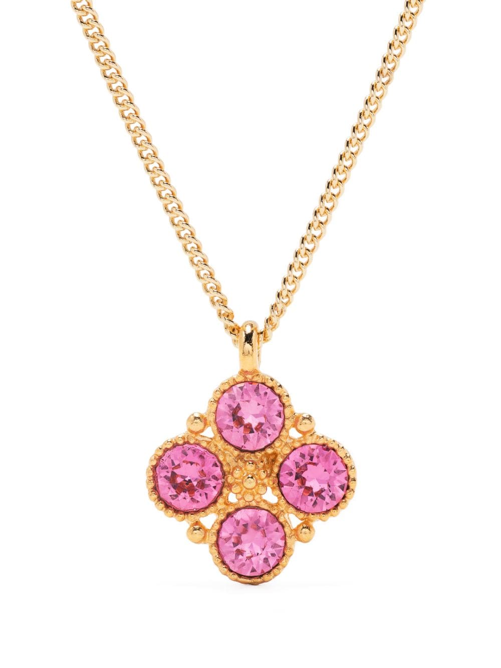 Kenneth Jay Lane crystal-pendant cable-link necklace - Gold von Kenneth Jay Lane