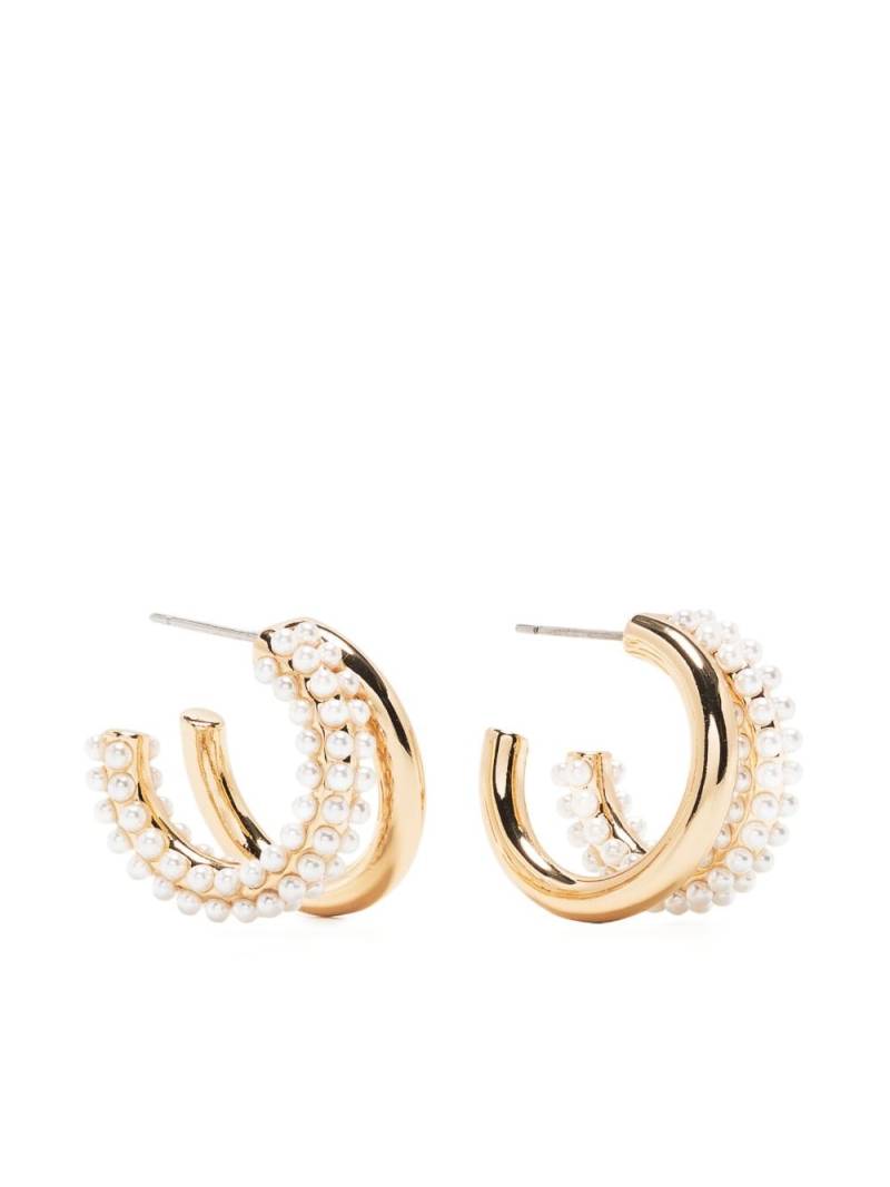 Kenneth Jay Lane pearl-embellished double hoop earrings - Gold von Kenneth Jay Lane