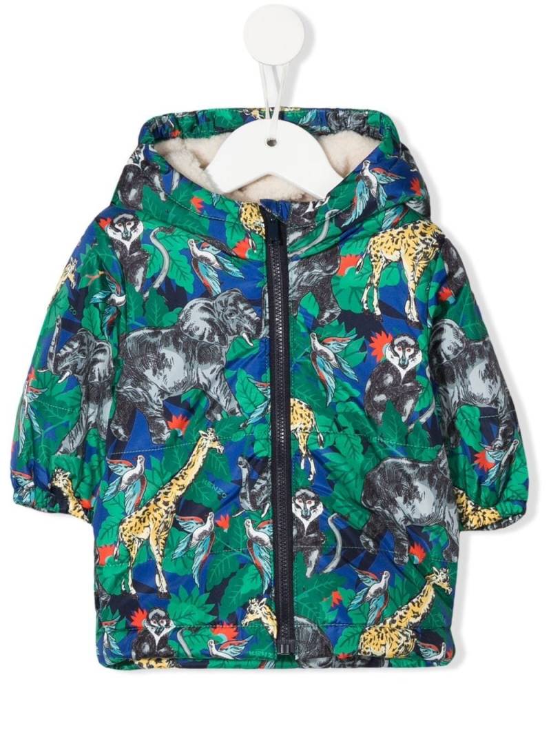 Kenzo Kids Jungle-print padded puffer jacket - Blue von Kenzo Kids