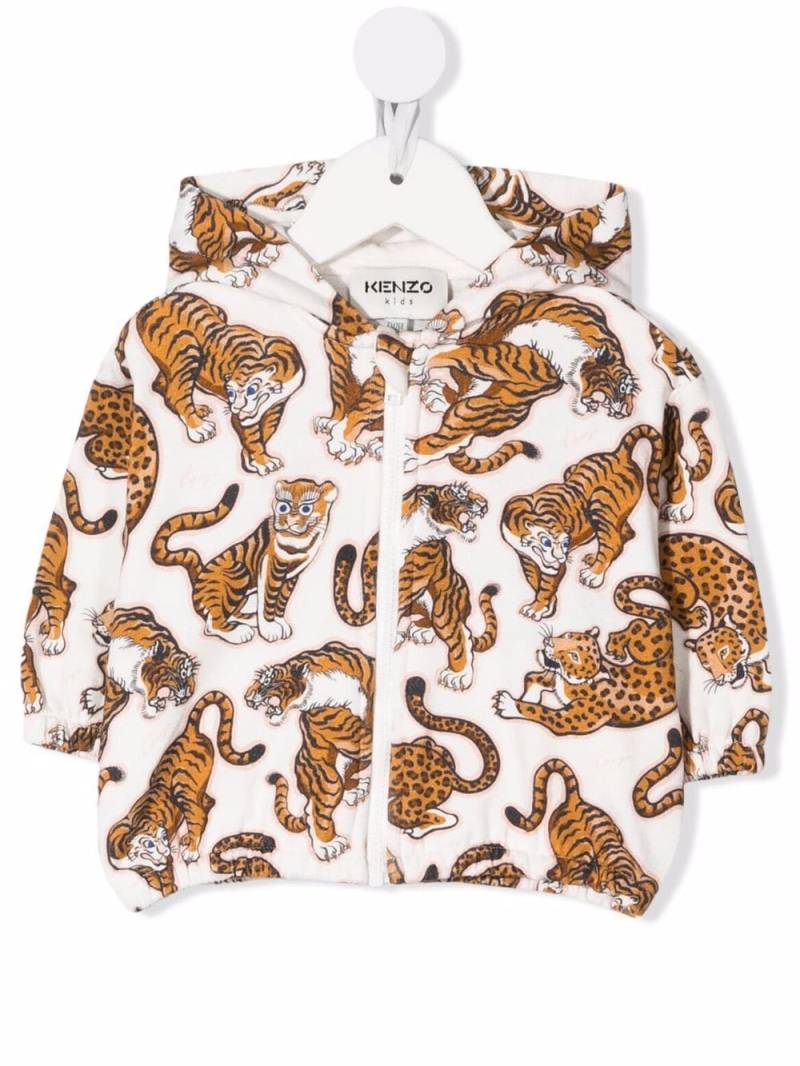 Kenzo Kids Pop Tiger-print hoodie - Neutrals von Kenzo Kids