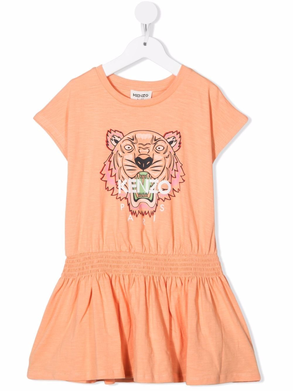 Kenzo Kids Tiger Head-motif organic-cotton dress - Orange von Kenzo Kids