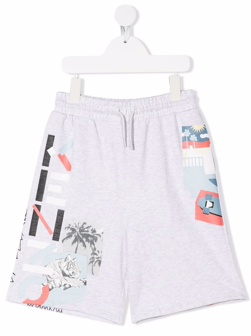 Kenzo Kids Tiger Head motif shorts - Grey von Kenzo Kids