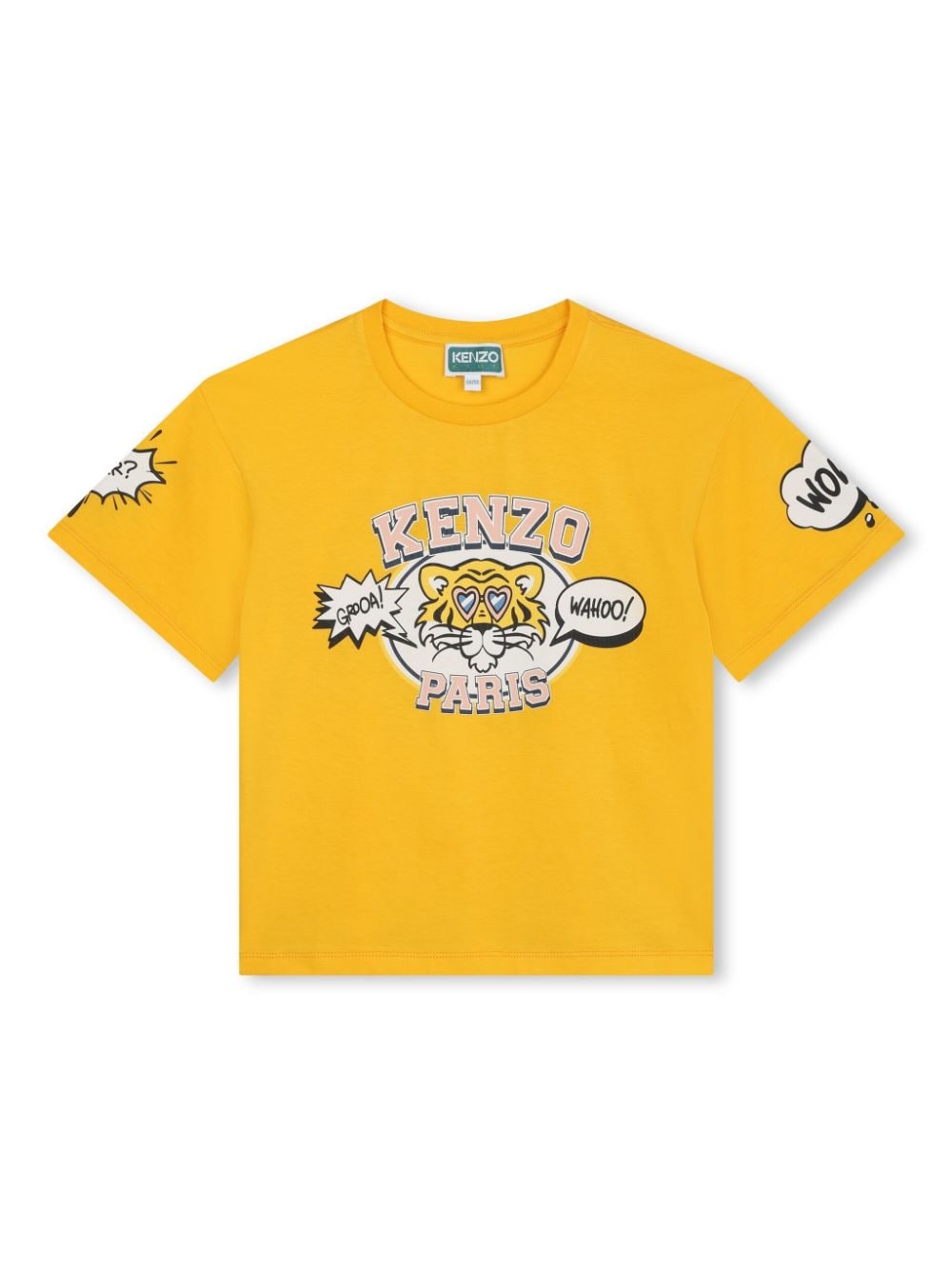 Kenzo Kids Tiger Head-print cotton T-shirt - Yellow von Kenzo Kids