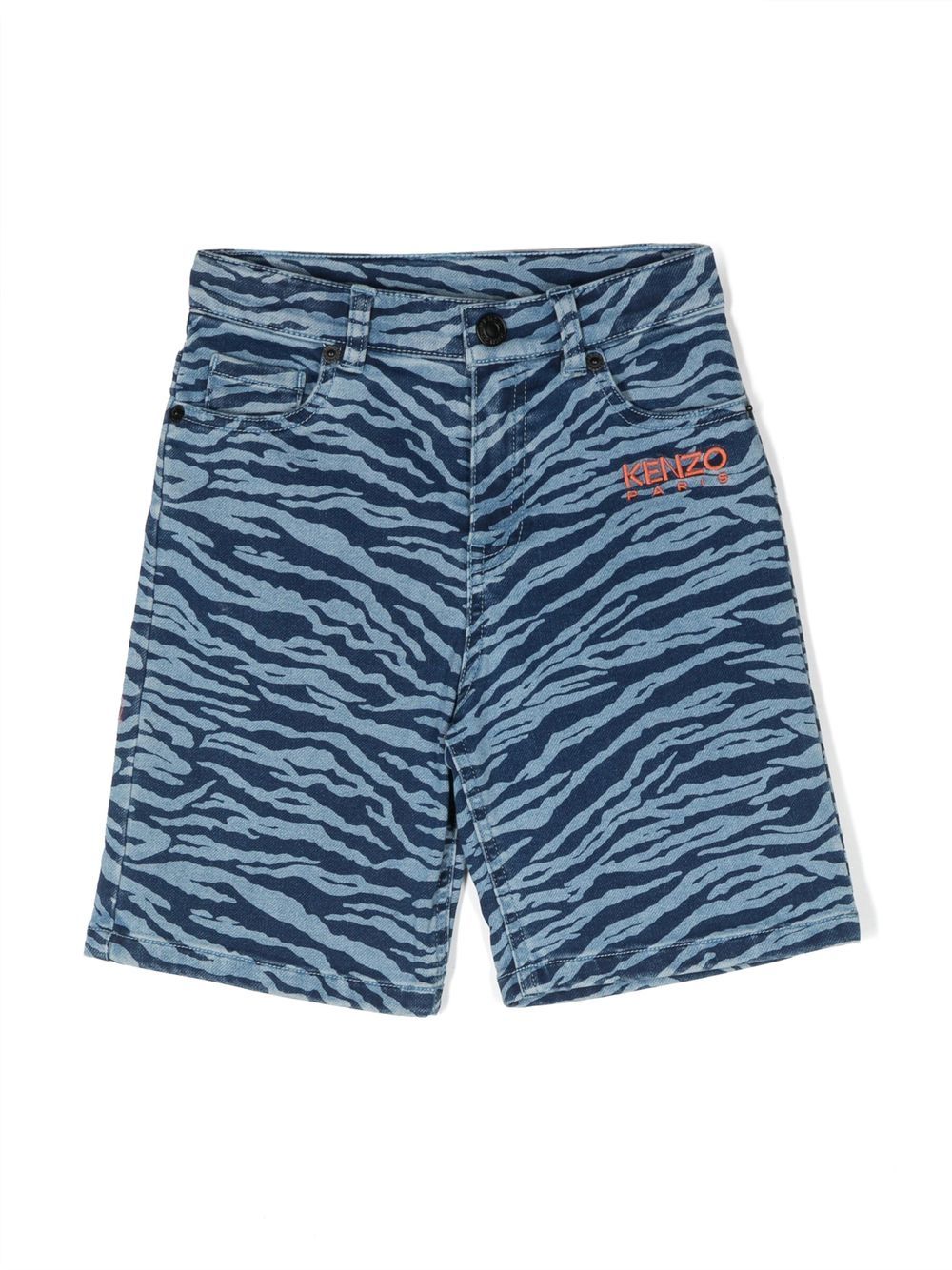 Kenzo Kids Tiger camouflage shorts - Blue von Kenzo Kids