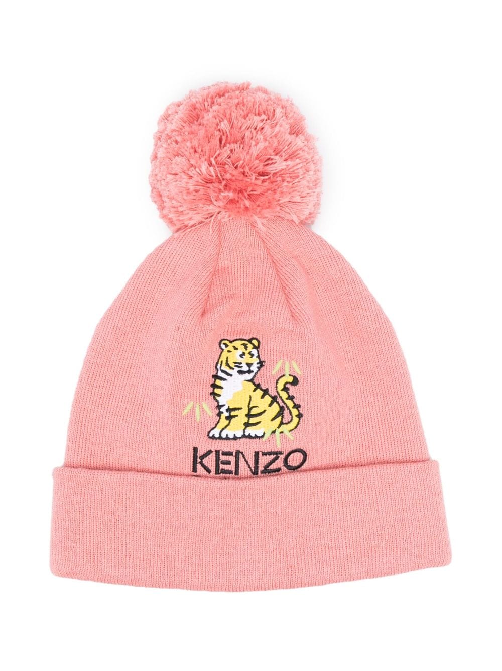 Kenzo Kids Tiger-motif knitted beanie - Pink von Kenzo Kids