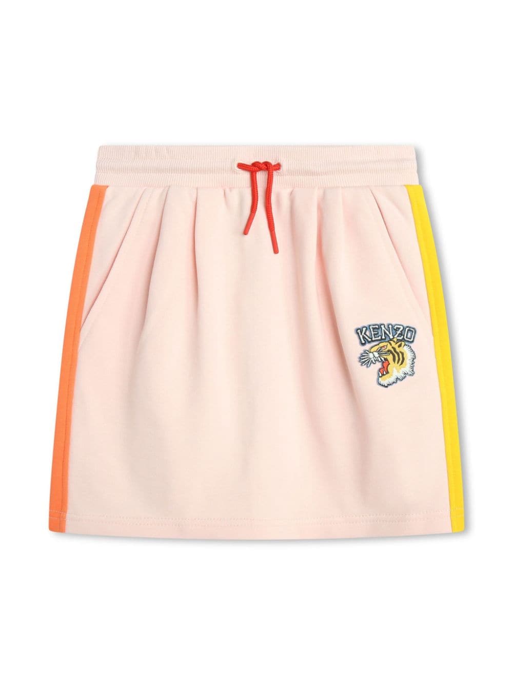 Kenzo Kids Varsity Tiger-appliqué drawstring cotton skirt - Pink von Kenzo Kids