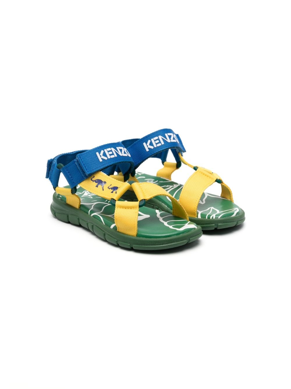 Kenzo Kids colour-block touch-strap sandals - Green von Kenzo Kids