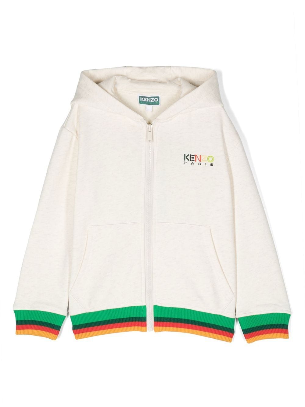 Kenzo Kids cotton logo-embroidered hoodie - Neutrals von Kenzo Kids