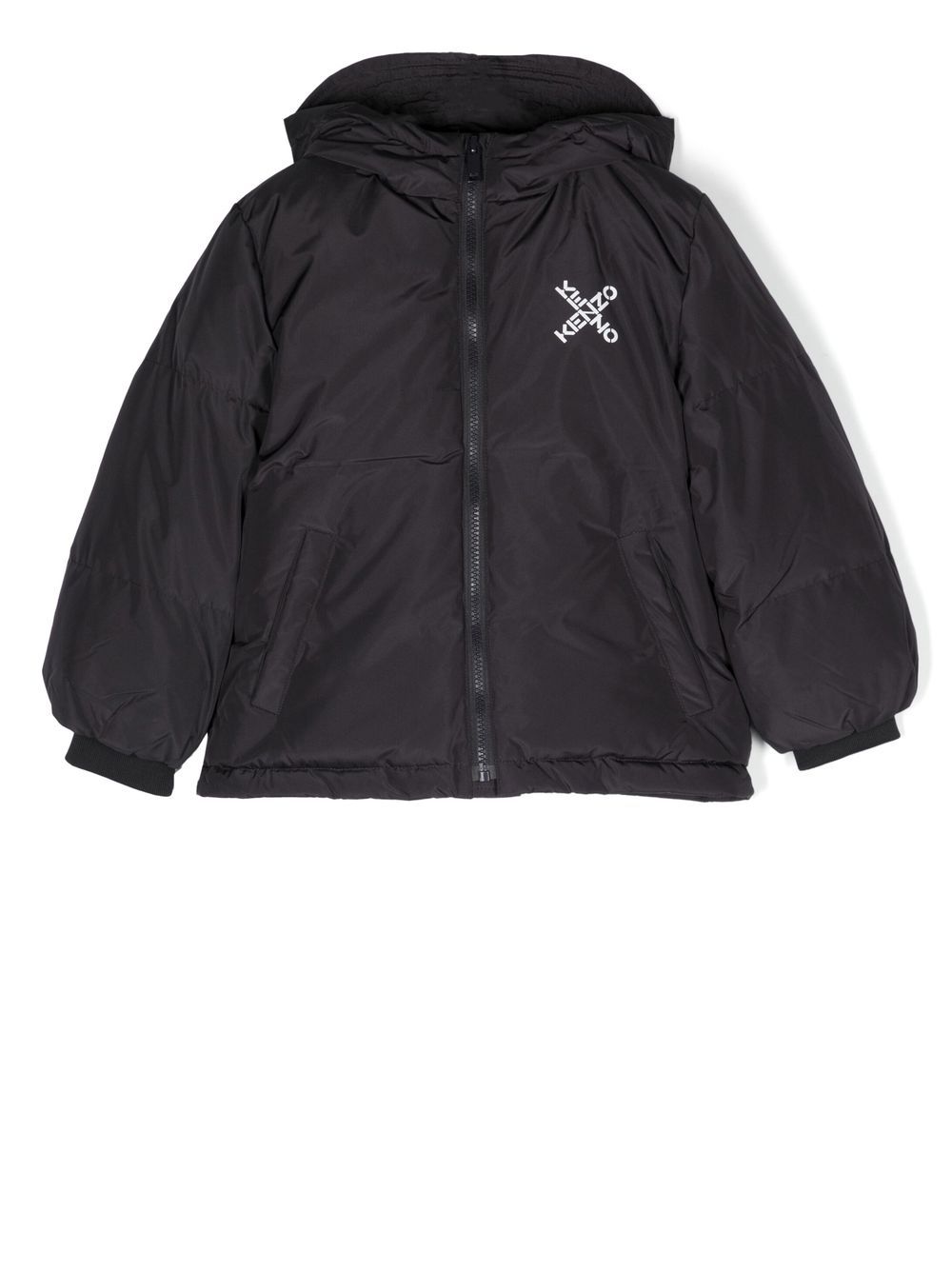 Kenzo Kids cross-logo padded jacket - Black von Kenzo Kids