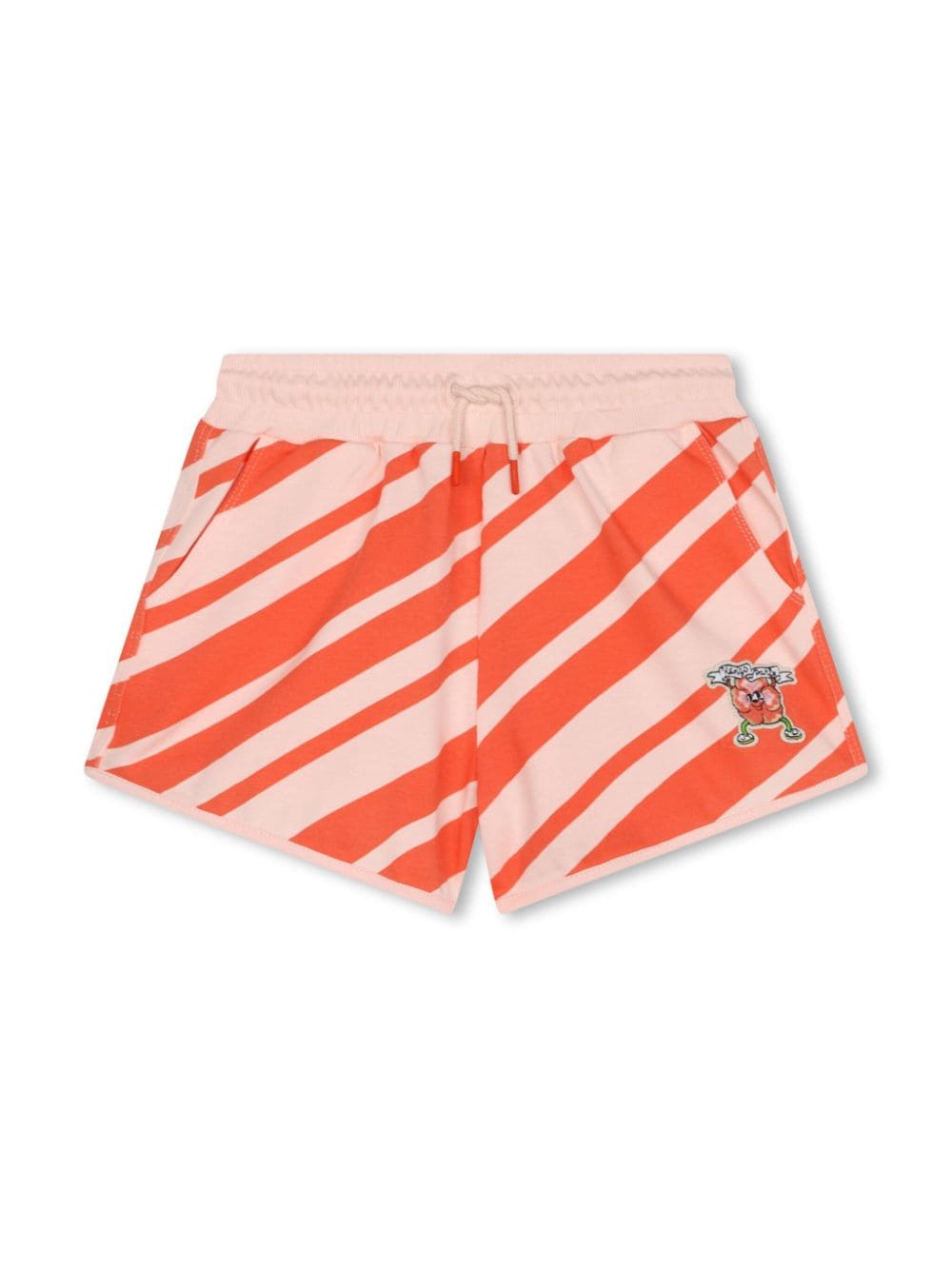 Kenzo Kids diagonal-stripe organic cotton shorts - Orange von Kenzo Kids