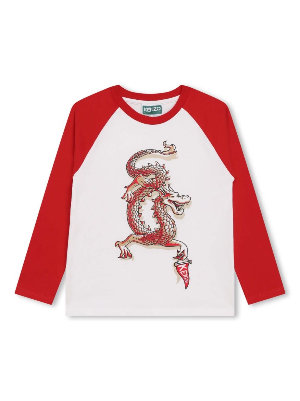 Kenzo Kids dragon-print cotton T-shirt - Red von Kenzo Kids