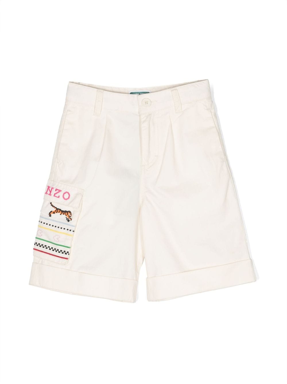 Kenzo Kids embroidered-design cotton shorts - Neutrals von Kenzo Kids