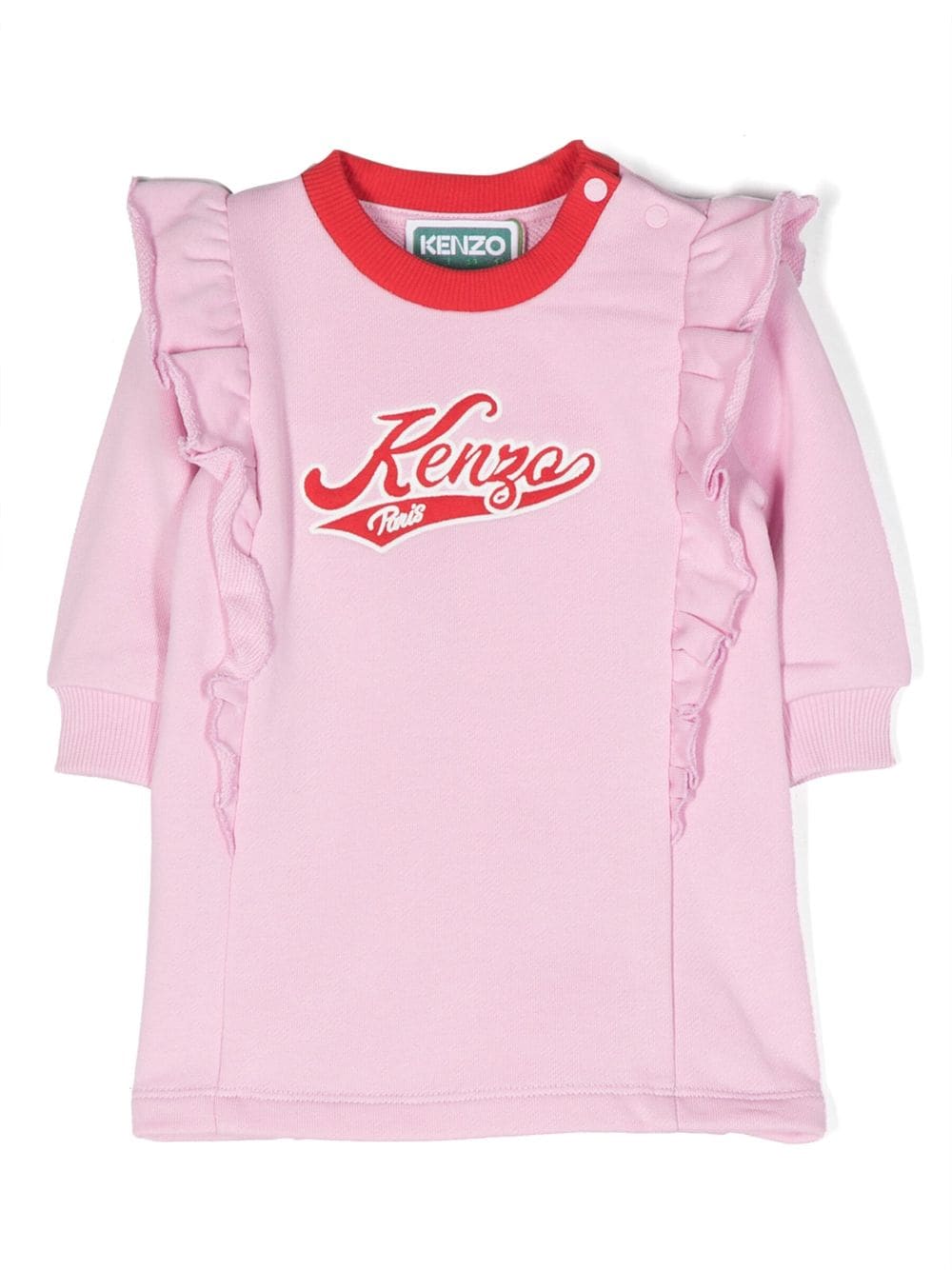 Kenzo Kids embroidered-logo cotton dress - Pink von Kenzo Kids