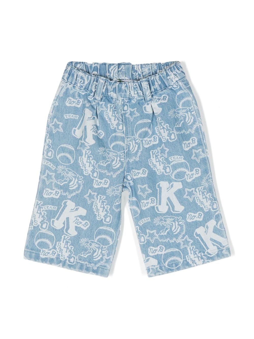 Kenzo Kids embroidered-logo cotton jeans - Blue von Kenzo Kids