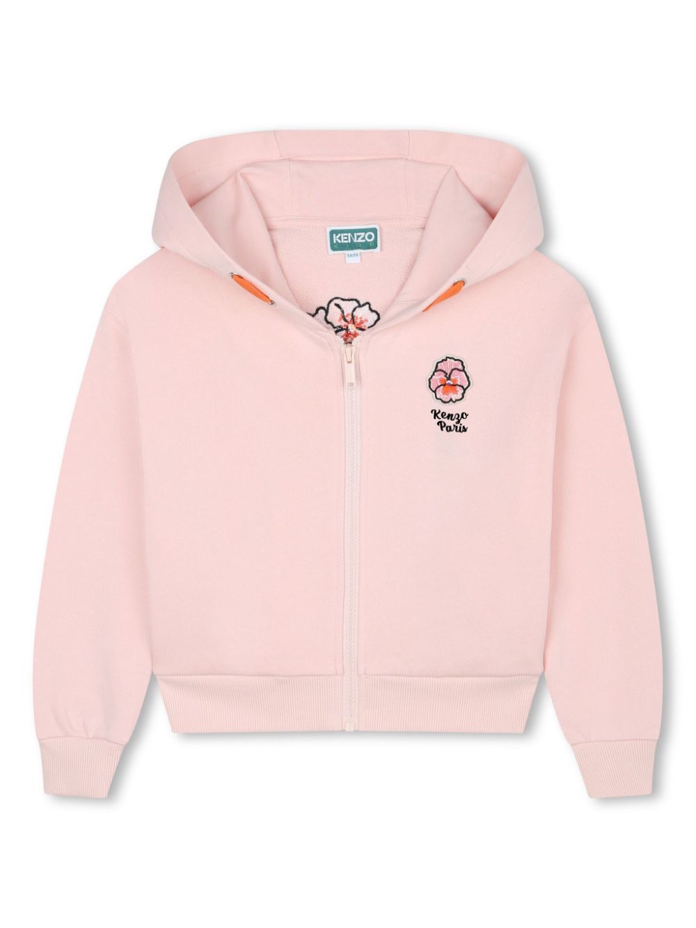 Kenzo Kids floral-embroidered cotton hoodie - Pink von Kenzo Kids