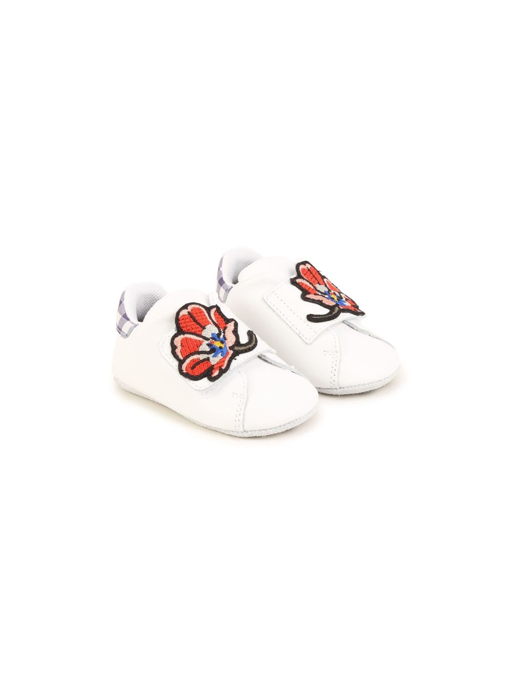 Kenzo Kids floral-patch touch-strap slippers - White von Kenzo Kids