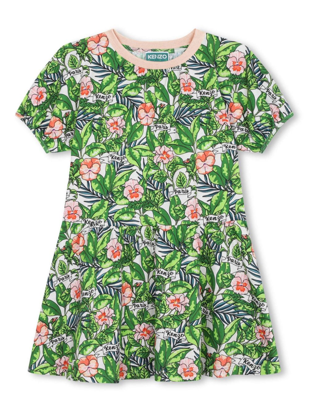 Kenzo Kids floral-print cotton dress - Green von Kenzo Kids