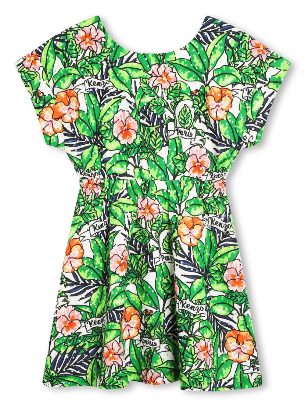 Kenzo Kids floral-print cotton dress - Green von Kenzo Kids