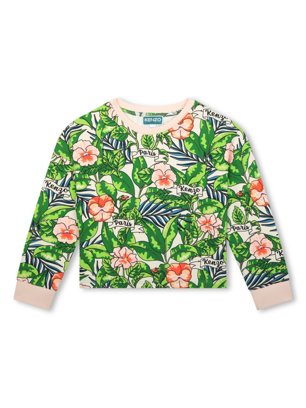 Kenzo Kids floral-print cotton sweatshirt - Green von Kenzo Kids