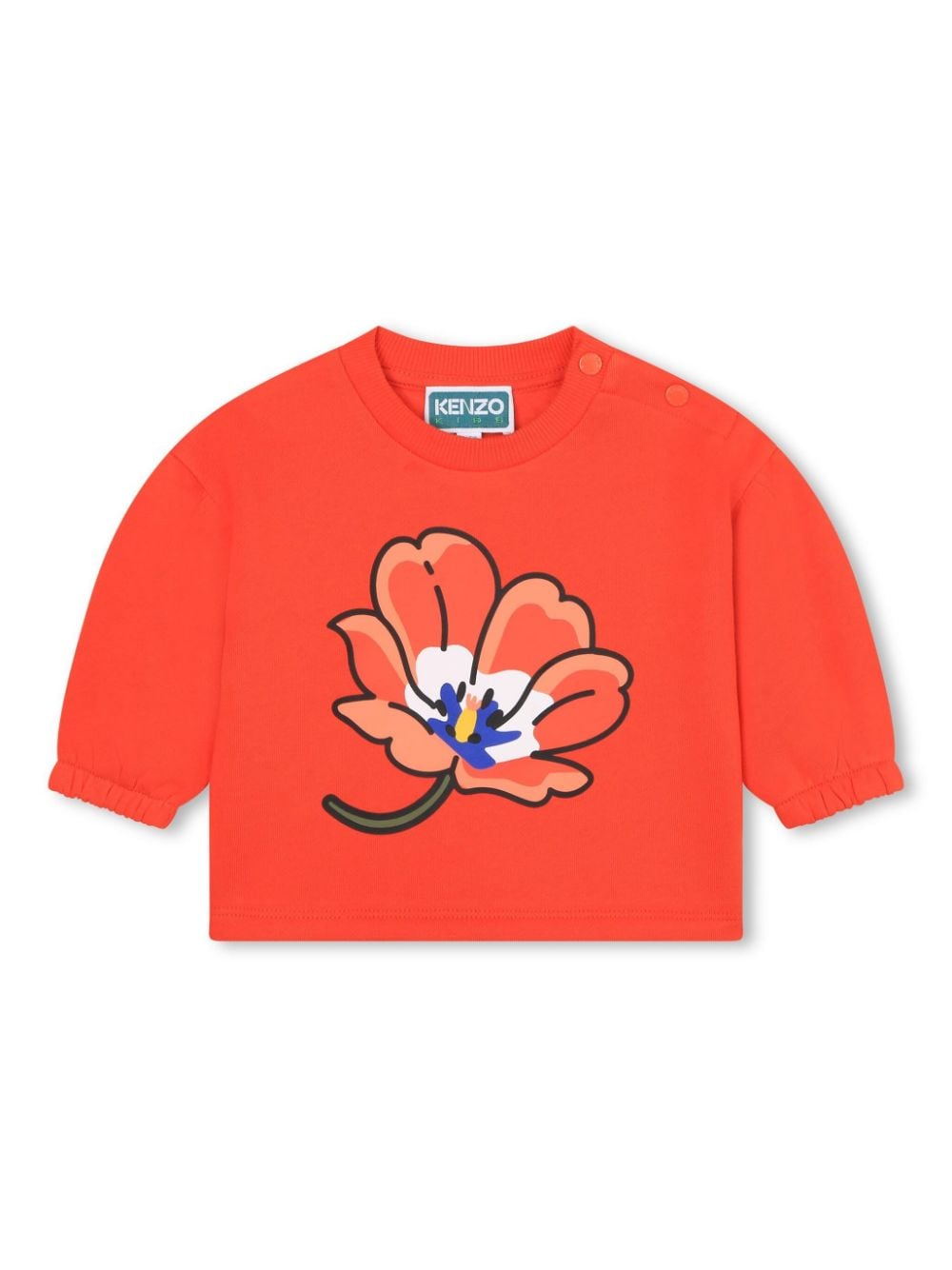 Kenzo Kids floral-print crew-neck sweatshirt - Orange von Kenzo Kids