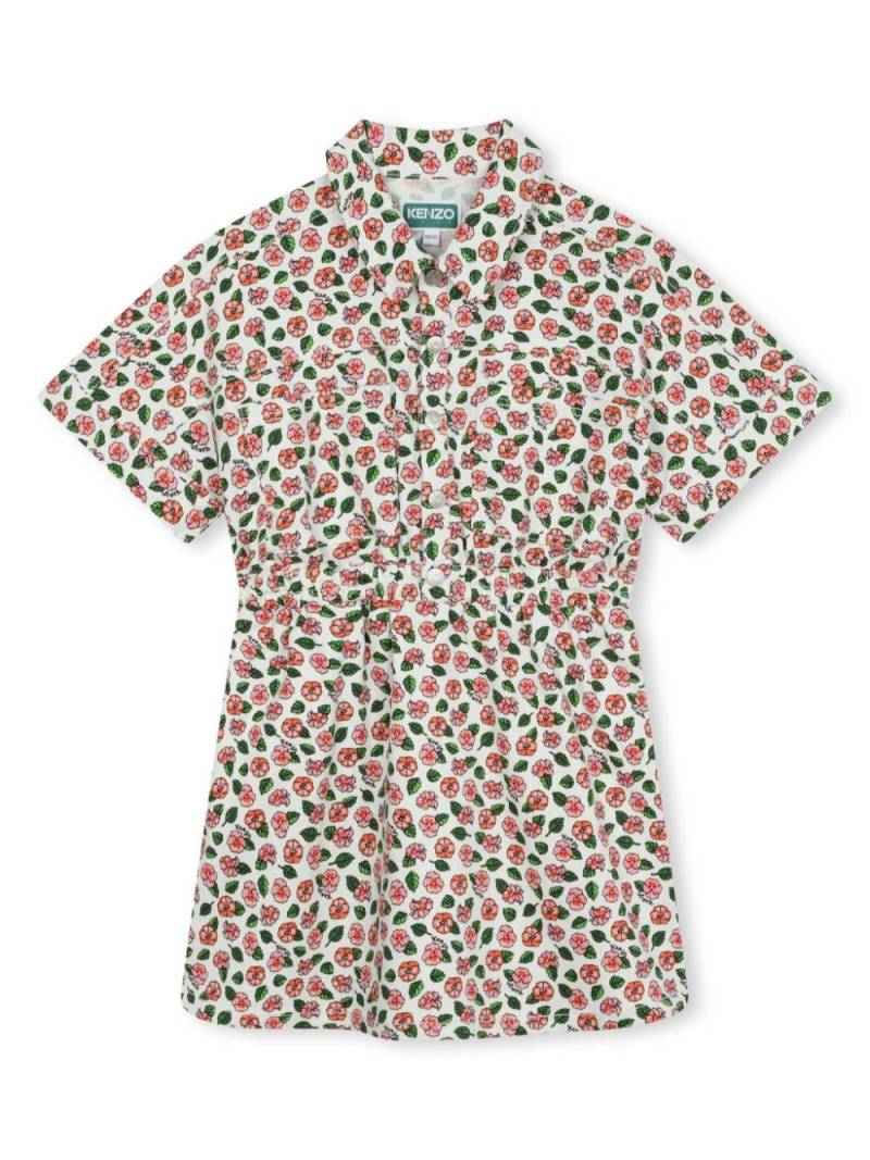 Kenzo Kids floral-print shirt dress - White von Kenzo Kids