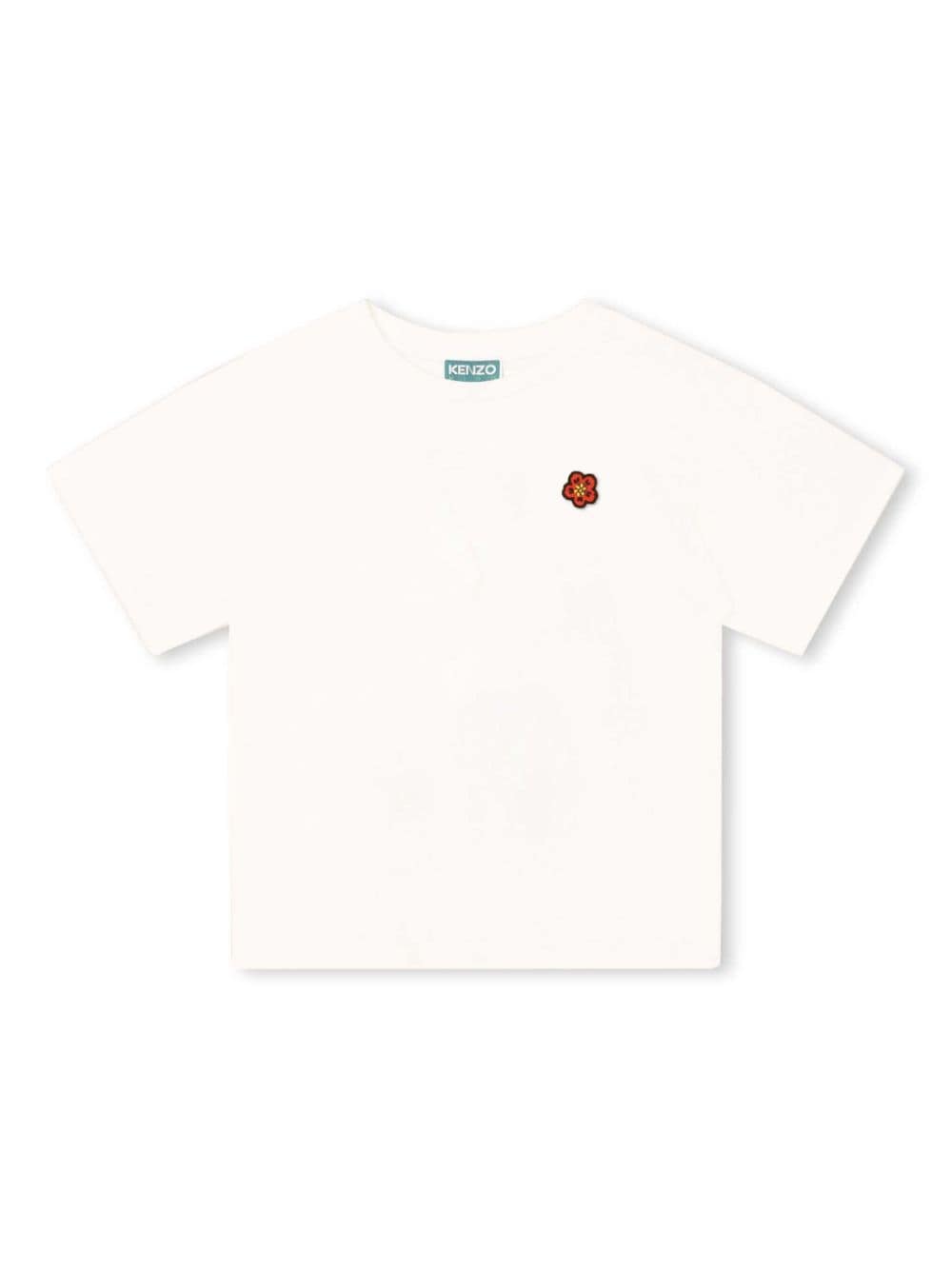 Kenzo Kids flower-patch organic-cotton T-shirt - White von Kenzo Kids