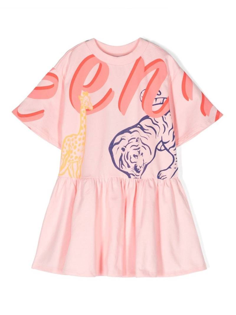 Kenzo Kids graphic-print cotton skater dress - Pink von Kenzo Kids