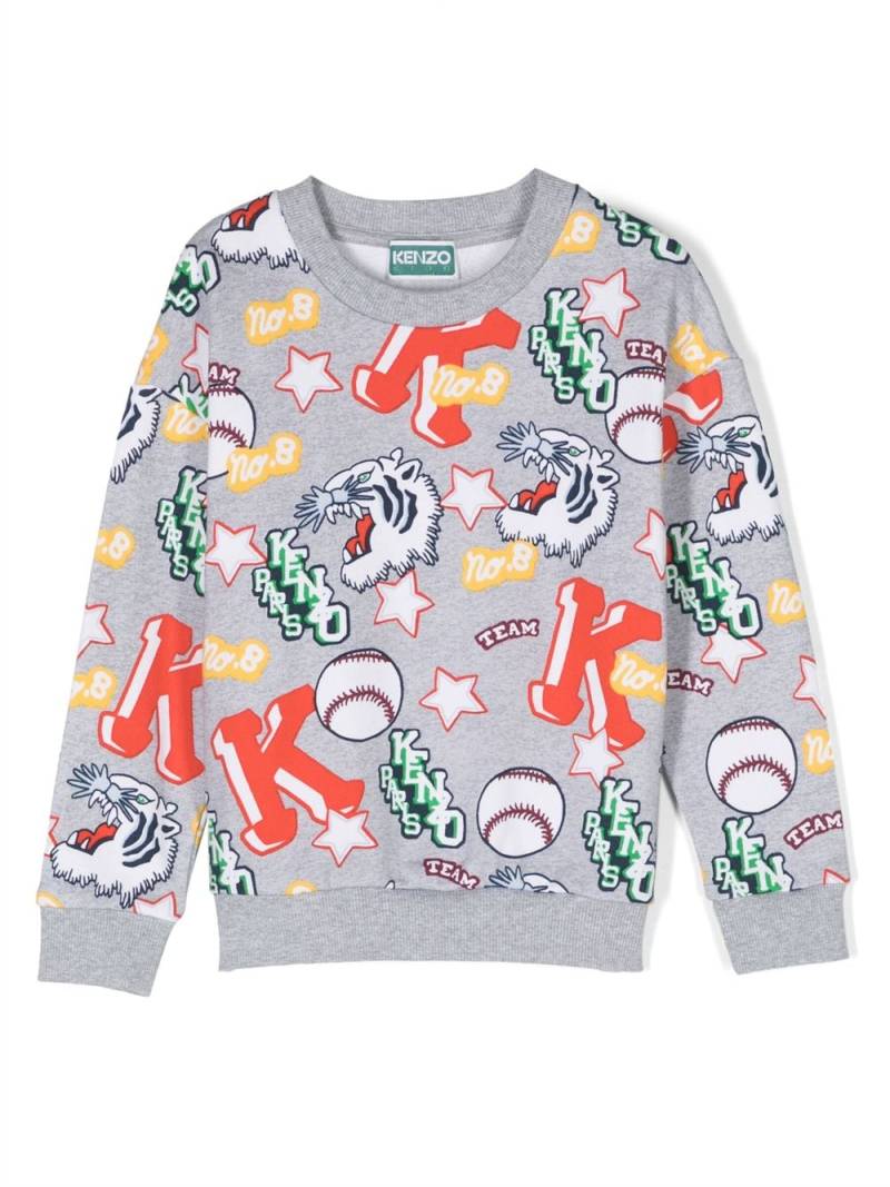 Kenzo Kids graphic-print cotton sweatshirt - Grey von Kenzo Kids