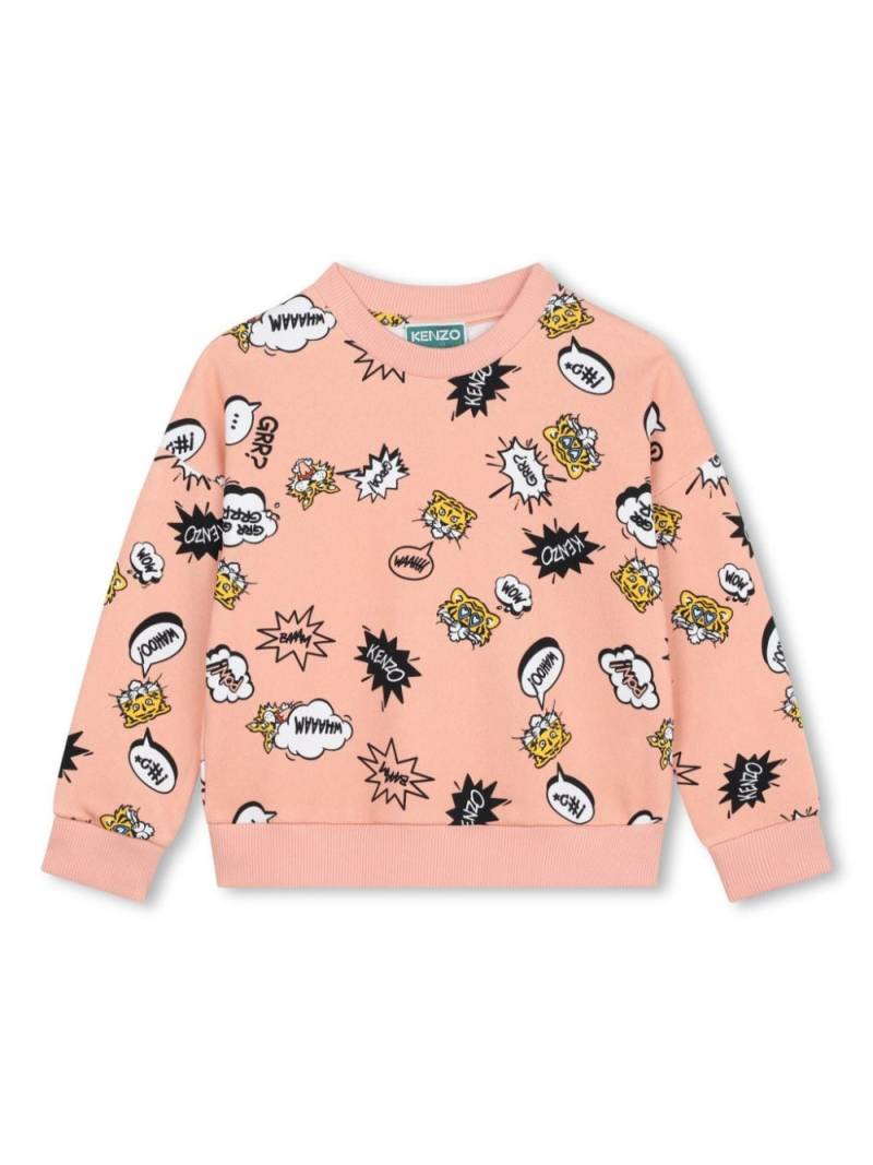 Kenzo Kids graphic-print cotton sweatshirt - Pink von Kenzo Kids