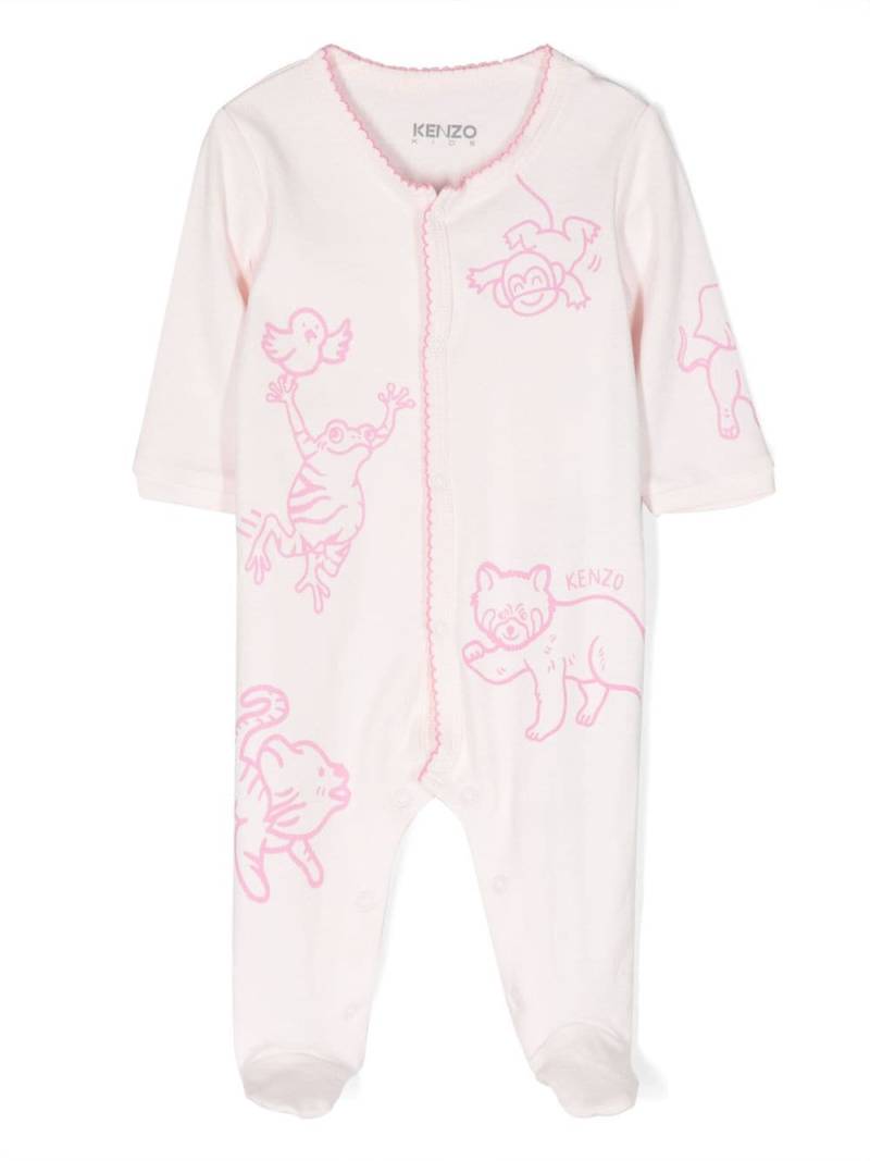 Kenzo Kids graphic-print long-sleeved babygrow - Pink von Kenzo Kids