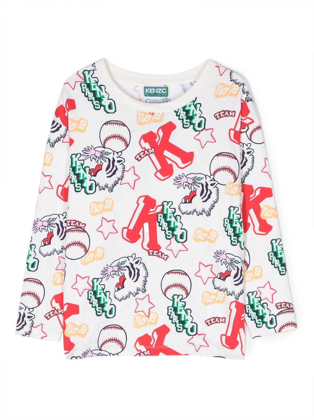 Kenzo Kids graphic-print stretch-cotton T-shirt - White von Kenzo Kids