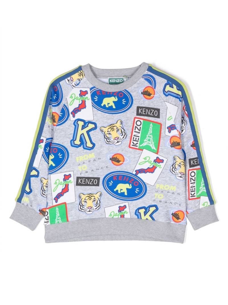 Kenzo Kids graphic-print sweatshirt - Grey von Kenzo Kids