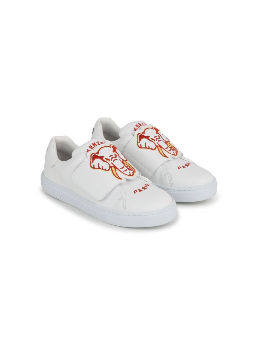 Kenzo Kids graphic-print touch-strap sneakers - White von Kenzo Kids