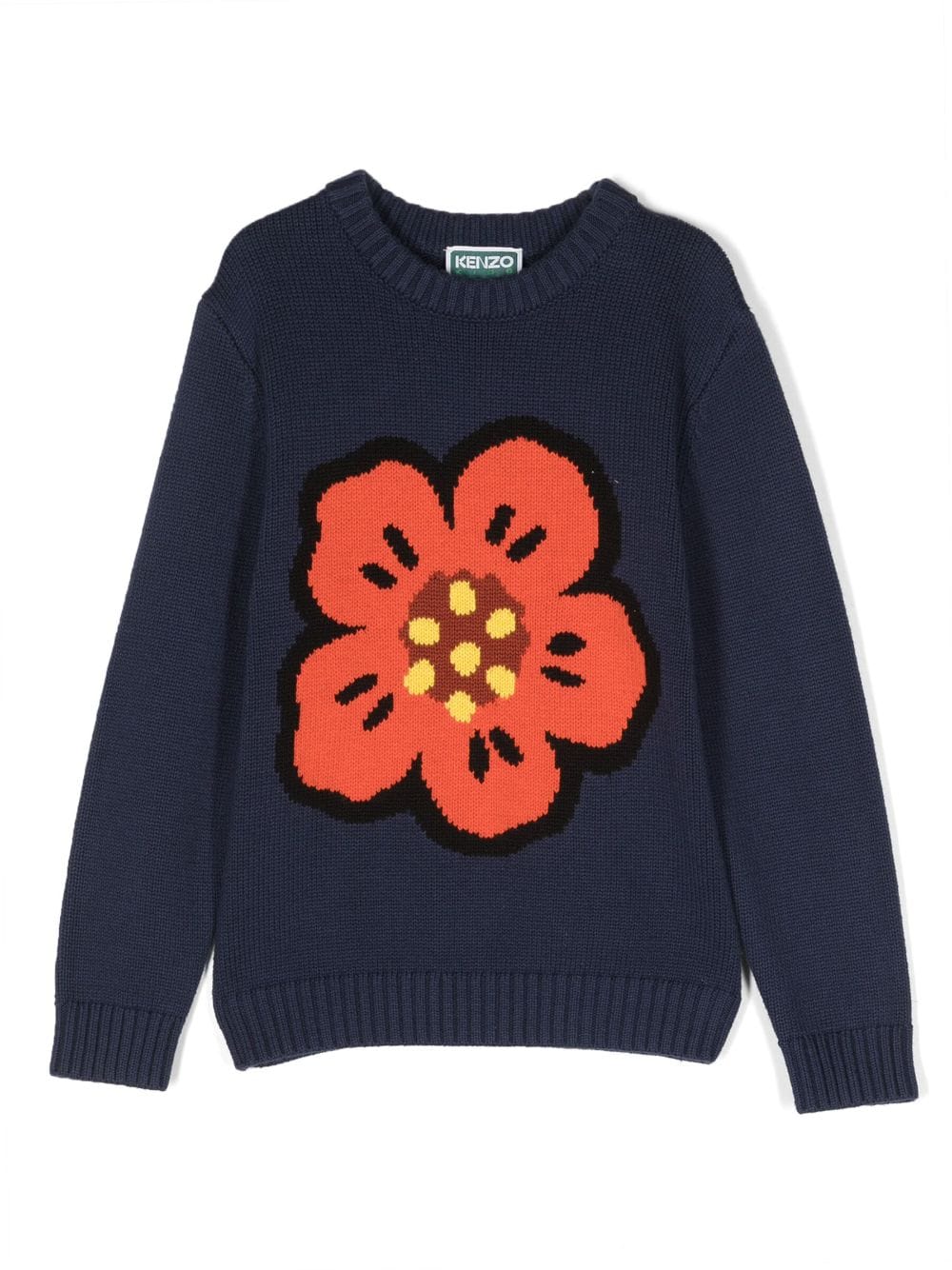 Kenzo Kids intarsia-knit cotton-wool sweatshirt - Blue von Kenzo Kids