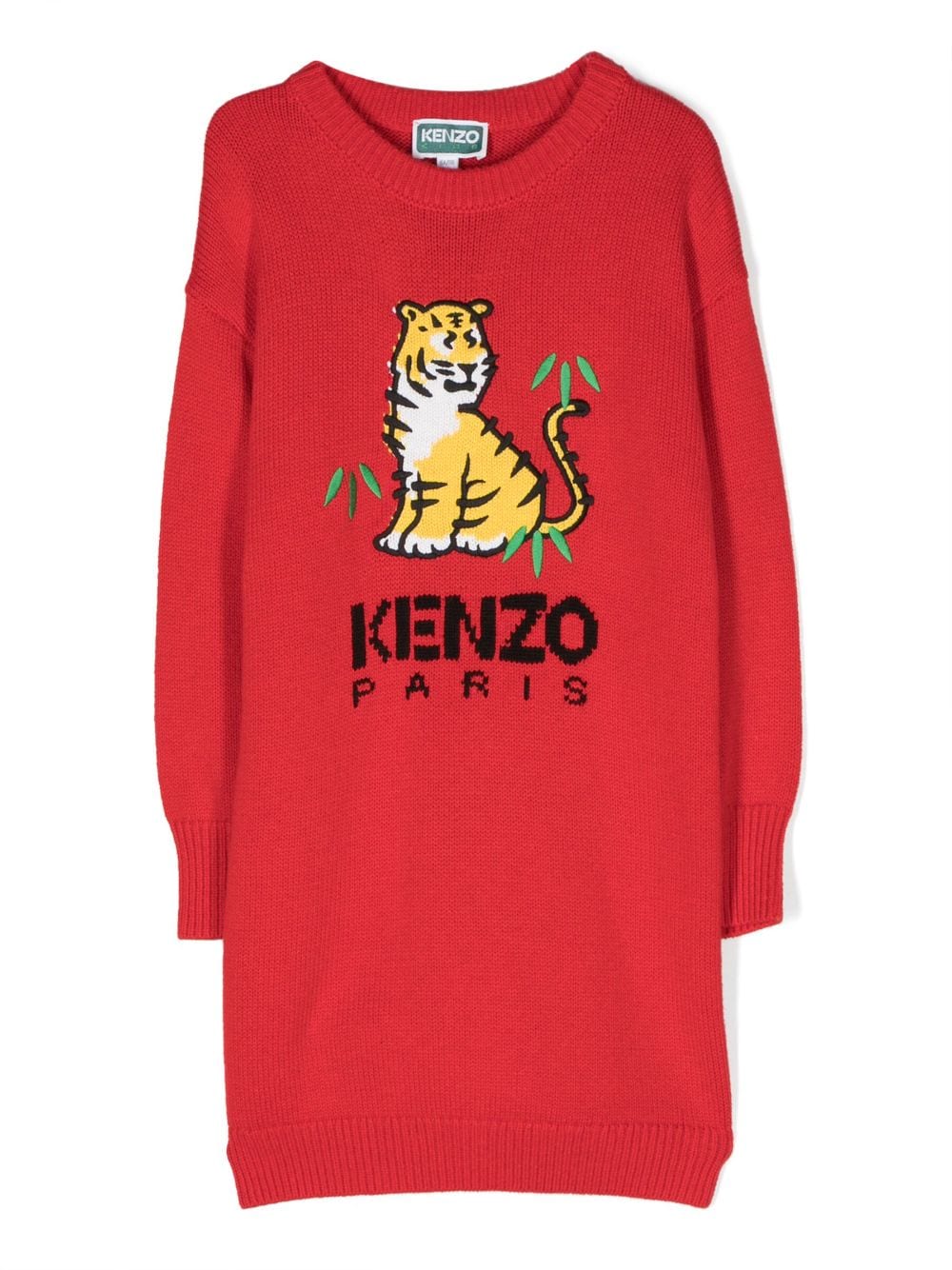 Kenzo Kids intarsia-logo knitted dress - Red von Kenzo Kids