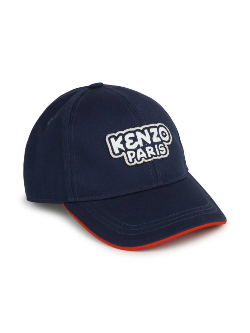 Kenzo Kids logo-appliqué cotton cap - Blue von Kenzo Kids