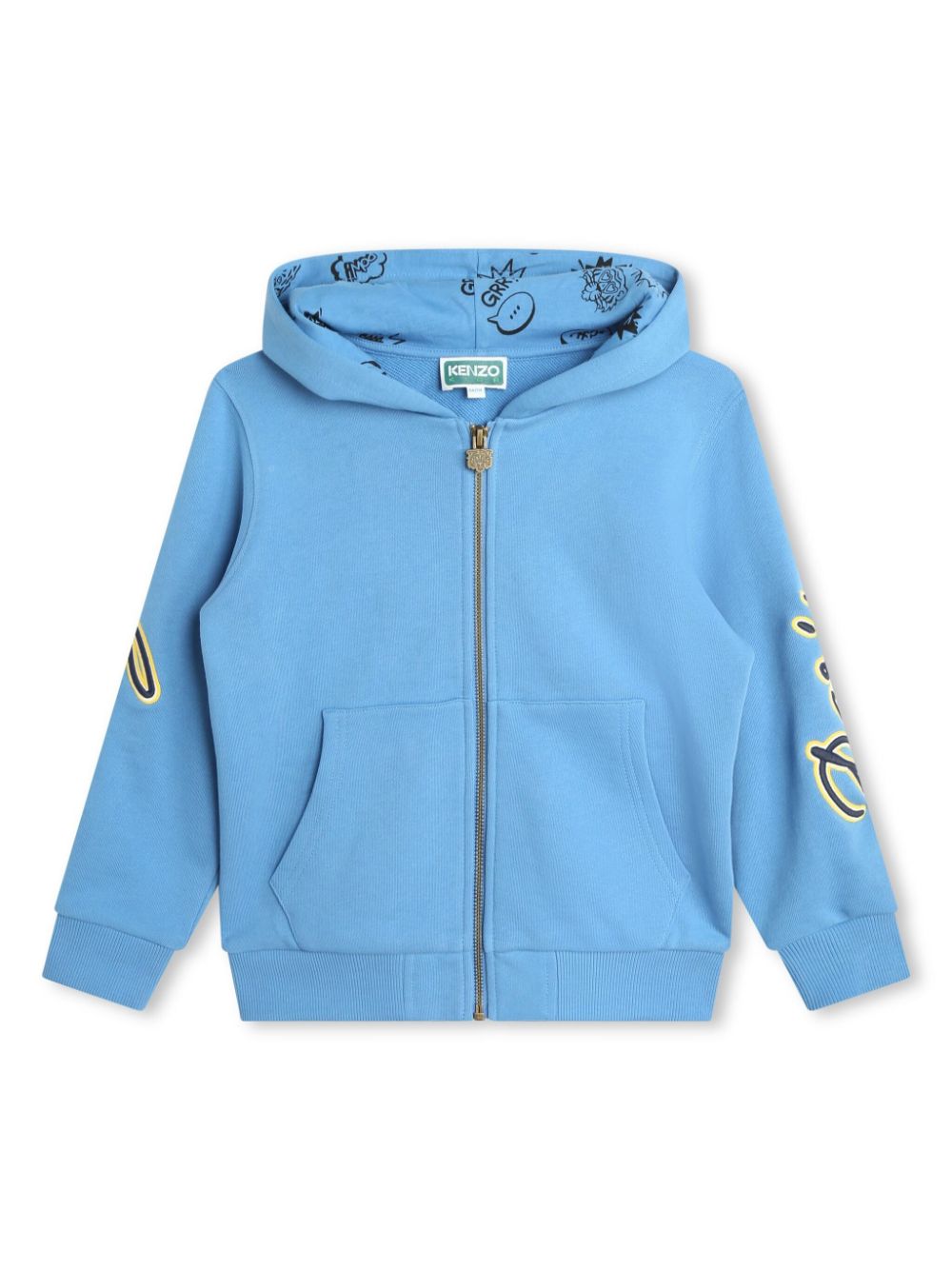 Kenzo Kids logo-appliqué cotton hoodie - Blue von Kenzo Kids