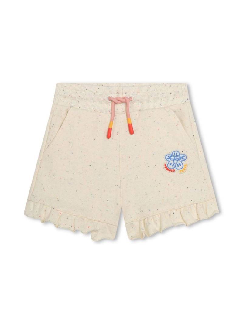 Kenzo Kids logo-appliqué cotton shorts - Neutrals von Kenzo Kids