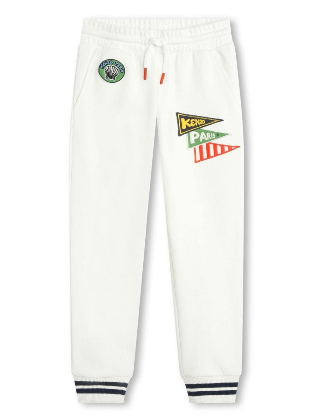 Kenzo Kids logo-appliqué cotton track trousers - White von Kenzo Kids