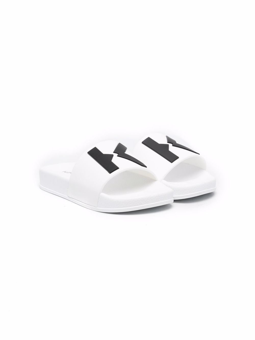 Kenzo Kids logo-embossed slides - White von Kenzo Kids