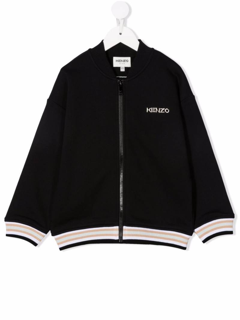 Kenzo Kids logo-embroidered bomber jacket - Black von Kenzo Kids